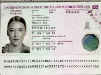 Correct passport example