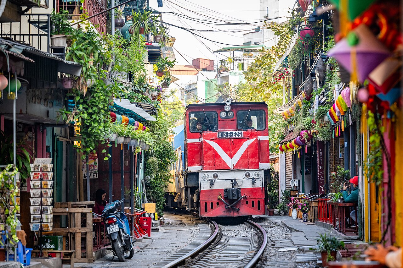 Hanoi street scene in Vietnam